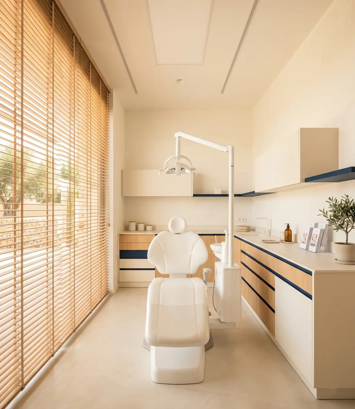 Interior moderno de Velia Clínica Dental con equipamiento dental de última generación